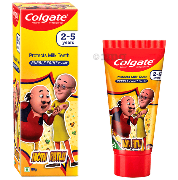 Colgate Kids Toothpaste for 2 to 5 Years Bubble Fruit Motu Patlu