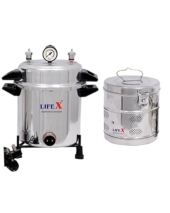 LIFEX Autoclave Sterilizer 13 Litre (9" Dia. x 11.5''H) with 8" x 8" Dressing Drum |
