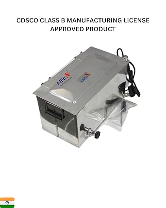 LIFEX CDSCO Class B License Electric Instrument Sterilizer 8" x 5" x 4.5" with accessories | Deluxe | Stainless Steel