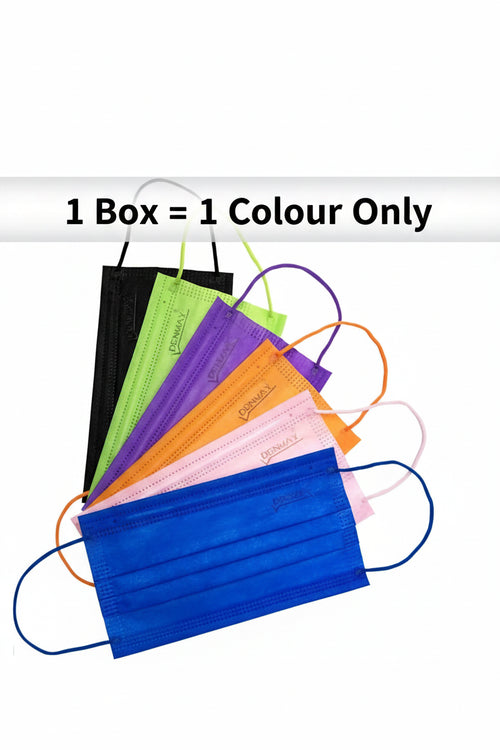 3 Ply Face Mask Premium  Colours – 50 Pcs Denmax