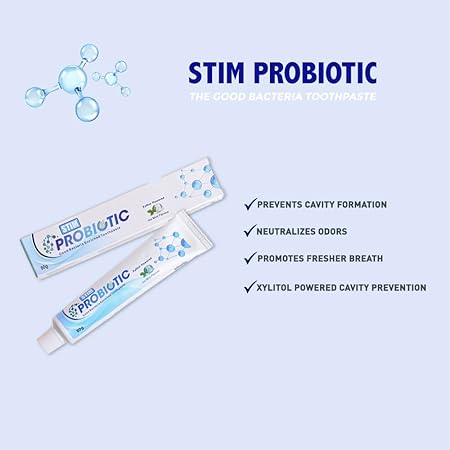 STIM Probiotic Toothpaste - Cavity Protection | Xylitol Powered | Freshens Breath | Healthy Teeth & Gums