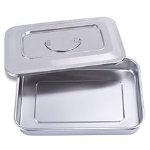 Stainless Steel Trays Surgical Medical Dental Instruments Tray Organizer Holder Sterilization Plate Trays boxs with Lid & Handle