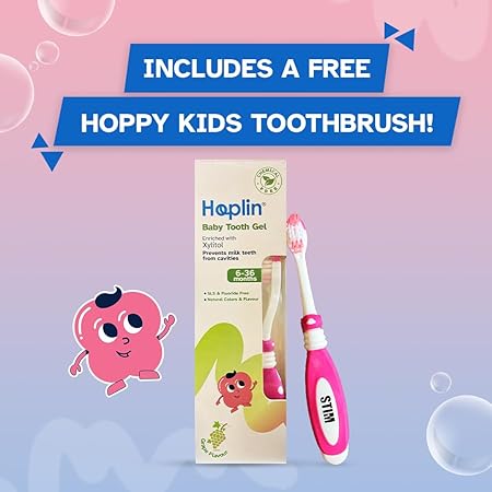 Hoplin Baby Tooth Gel for Milk Teeth (6-36 Months) - Grape Flavor