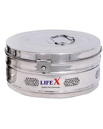 LIFEX 11" x 5" Stainless Steel Dressing Drums | Premium Medical Equipment for Clinic & Hospital Use | Durable, High-Quality Design