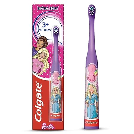 Colgate Barbie Toothbrush for kids, Battery Powered Electric Toothbrush, Age 3+, Kids toothbrush with Extra Soft Bristles and Slim Handle, Includes Replaceable Batteries Buy Dental products Online DentalMyntra