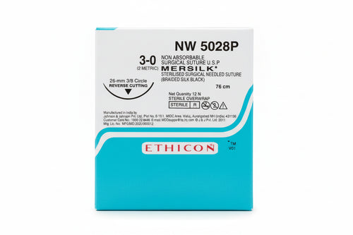 Ethicon Mersilk 3-0 Black Braided Silk Suture