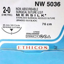 Ethicon Mersilk 2-0 Black Braided Silk Suture