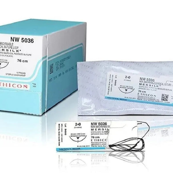 Ethicon Mersilk 2-0 Black Braided Silk Suture