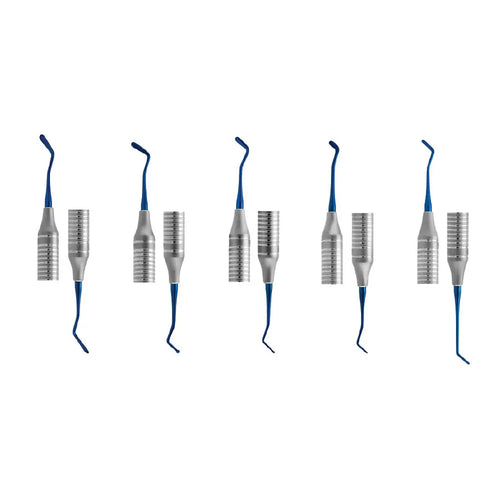 GDC Blue Titanium Coated Composite Instrument Anterior Set Of 5 Pcs (CIAPB5)