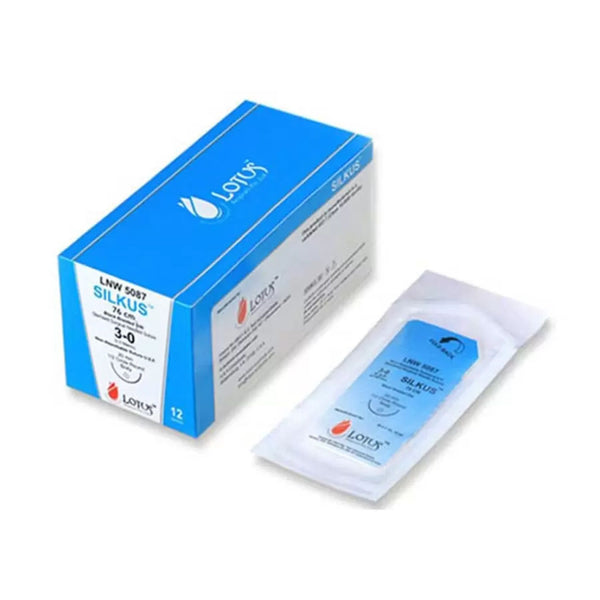 Lotus Silkus Black Braided Silk Suture | Silicon Coated