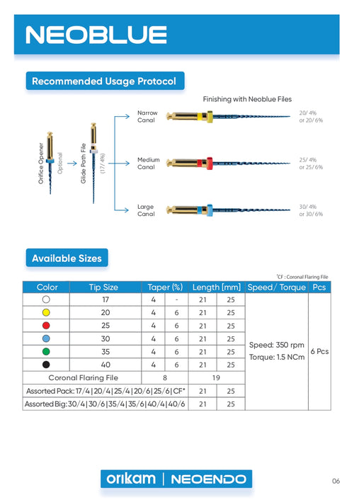Neoblue Flexible Rotary Files - Endodontic