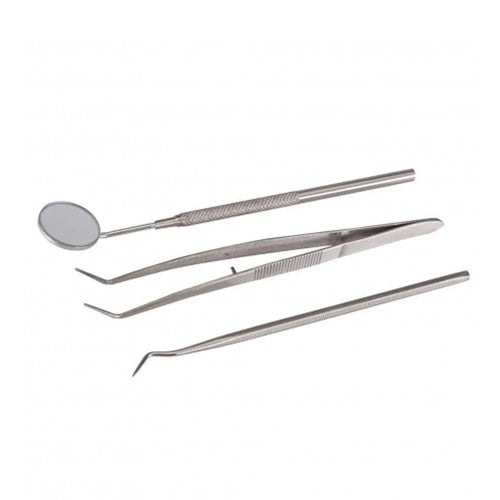 Dental Examination Kit - Probe, Mouth Mirror & Tweezer Set