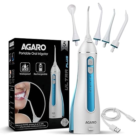 AGARO Ultra Plus Oral Irrigator, Portable, IPX7 Waterproof, Flossing at Home & Travel Water Flosser  (Cordless)