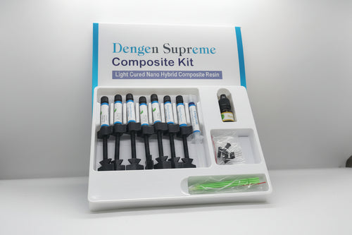 Dengen Supreme Composite Kit Dental Nano Hybrid Light Cure 7 Syringes