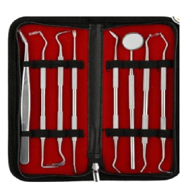 Forgesy Dental Instruments Kit – Set of 8 stainless steel oral care tools for dental implant procedures and general dental use