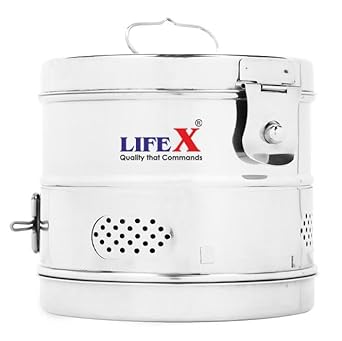 LIFEX 6" x 6" Stainless Steel Dressing Drums | Durable Medical Equipment for Clinics & Hospitals | Sterilization & Storage Solution for Surgical Instruments