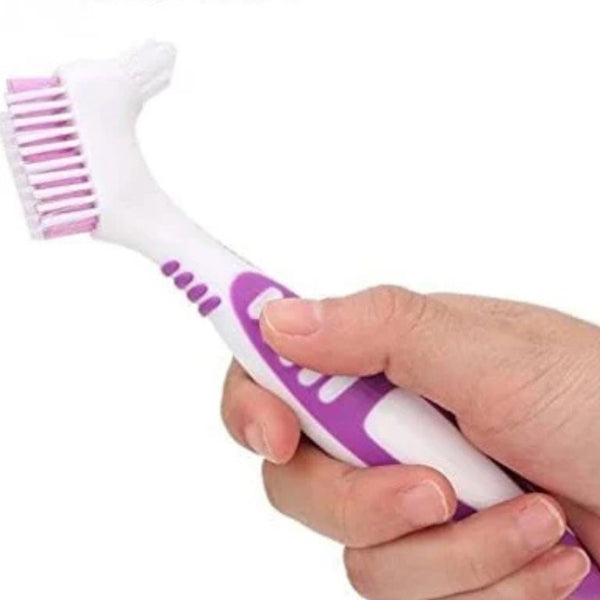 NMD Nexus Medodent battery-powered denture cleaning brush with double-sided plastic bristles for full and wire denture cleaning