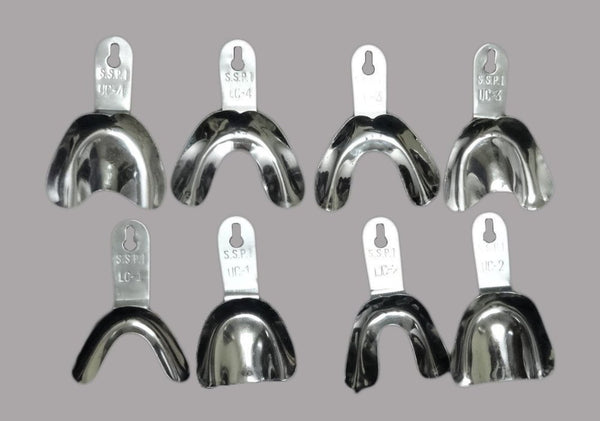 Neelkanth Silver Stainless Steel Non Perforated Dental Impression Tray