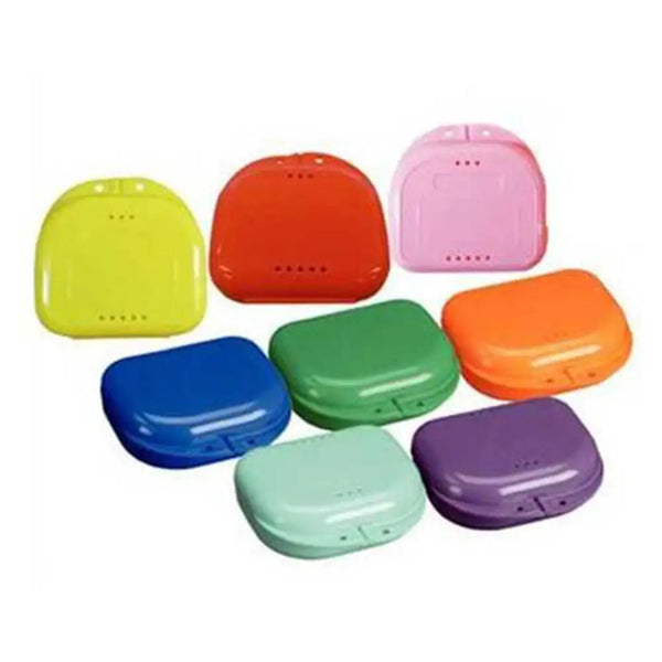 Oro retainer box in purple color with ventilated snap closure for hygienic dental retainer storage