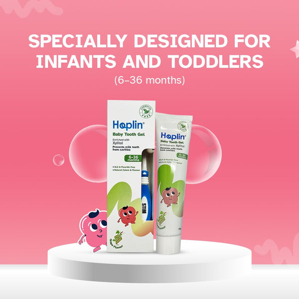 Hoplin Baby Tooth Gel for Milk Teeth (6-36 Months) - Grape Flavor