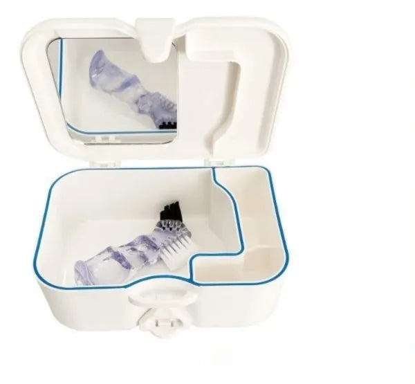 Denture Case With Brush & Mirrror